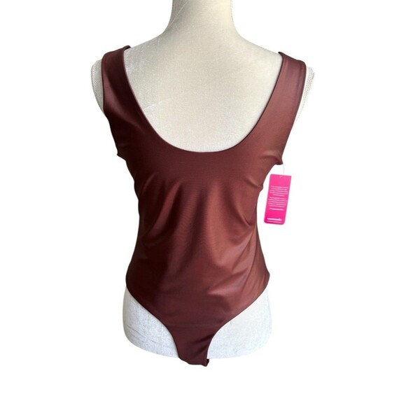 New! Commando Matte Metallic Hi Cut Sleeveless Tank Bodysuit Women's Lg Copper - Picture 4 of 13